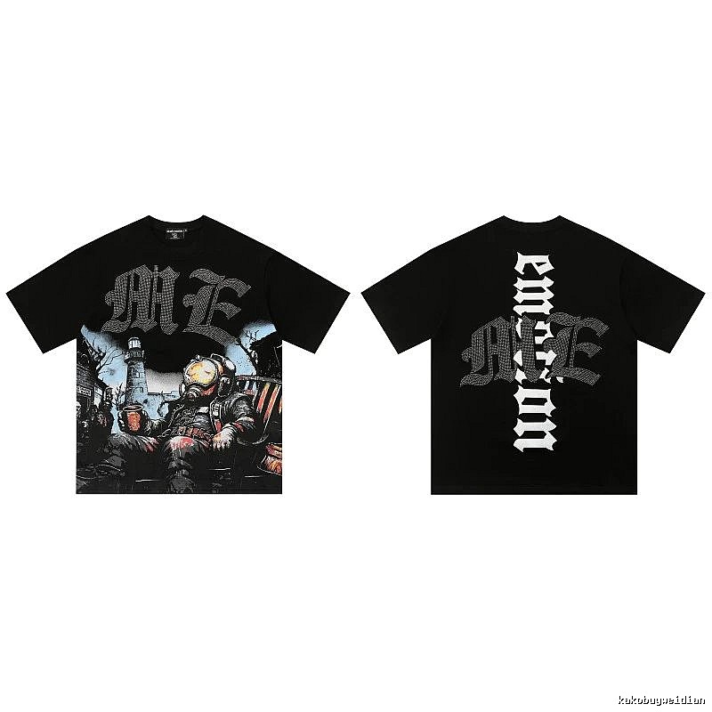 Mixed Emotion Printed Dark-style Black T-Shirt
