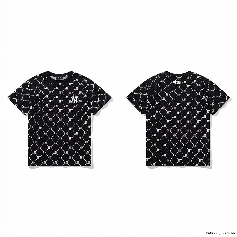 MLB full - print style black T - shirt