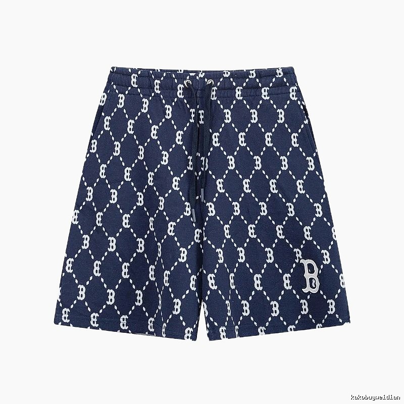 MLB full-print style navy blue shorts