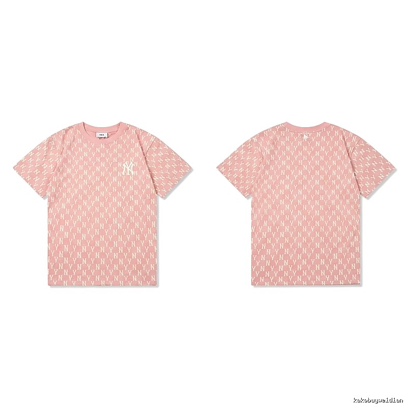 MLB full - print style pink T - shirt