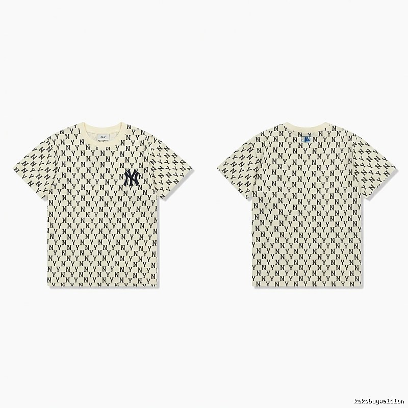 MLB full-print trendy style white T-shirt