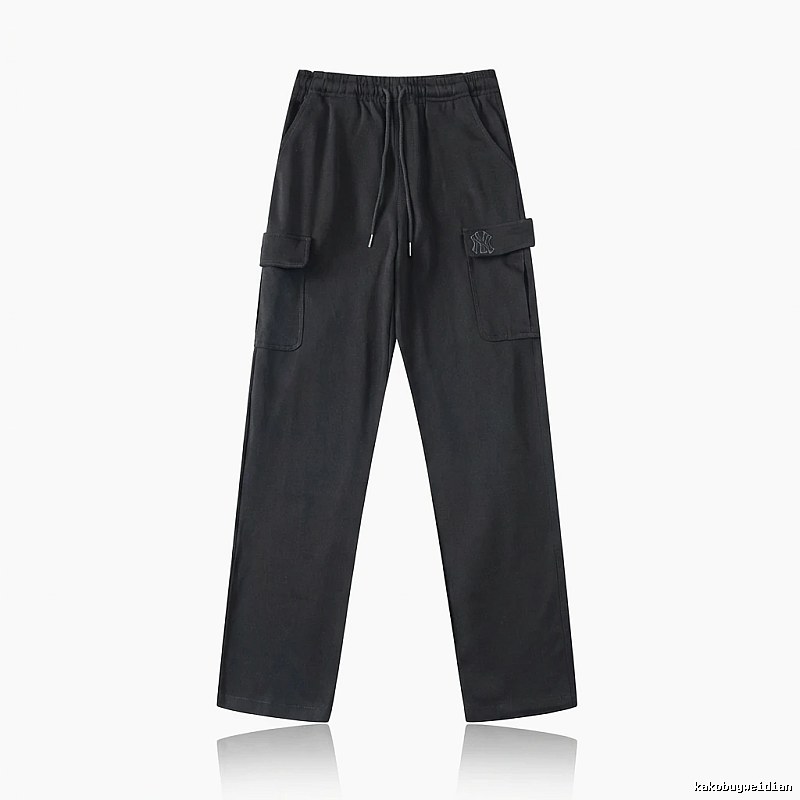 MLB workwear style black long trousers