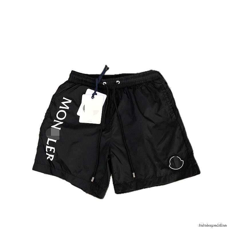 Moncler Letter Print Casual Style Black Shorts