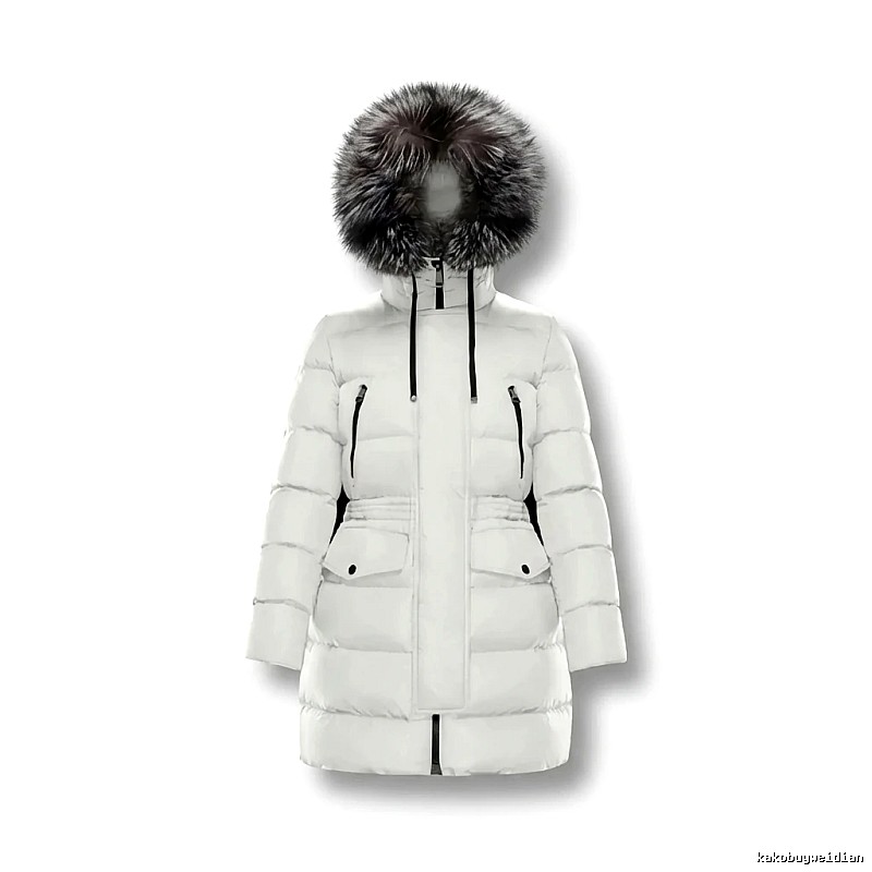 Moncler long fashion white down jacket