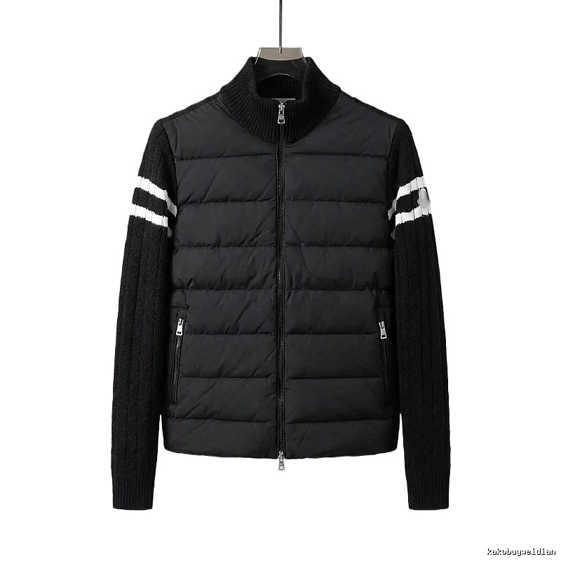 Moncler patchwork stylish black coat