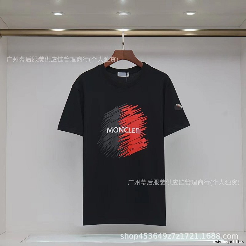 Moncler Printed Trendy Style Black Short-sleeve T-shirt