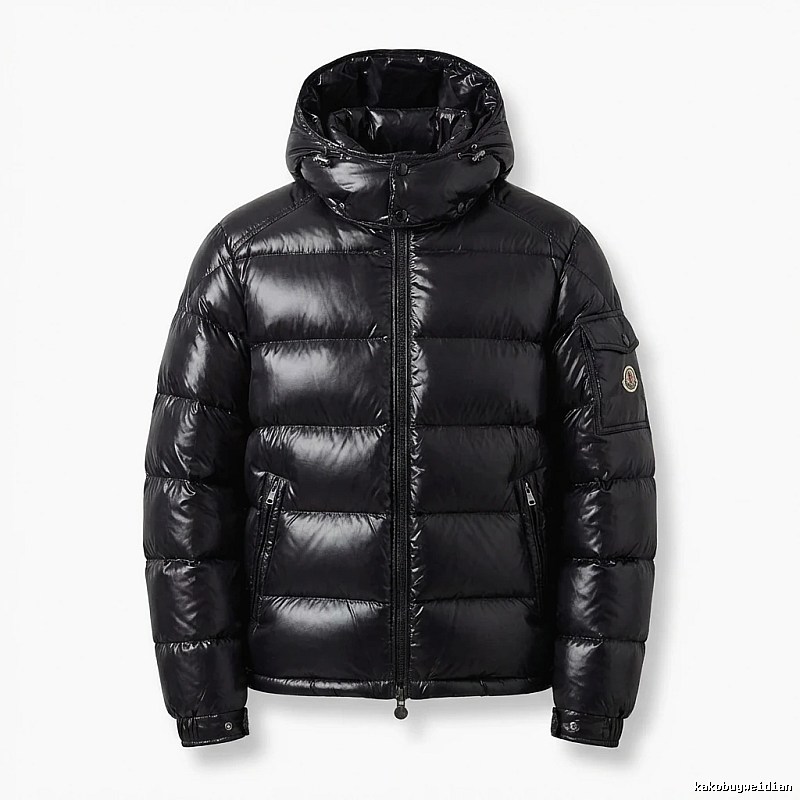 Moncler shiny black down jacket