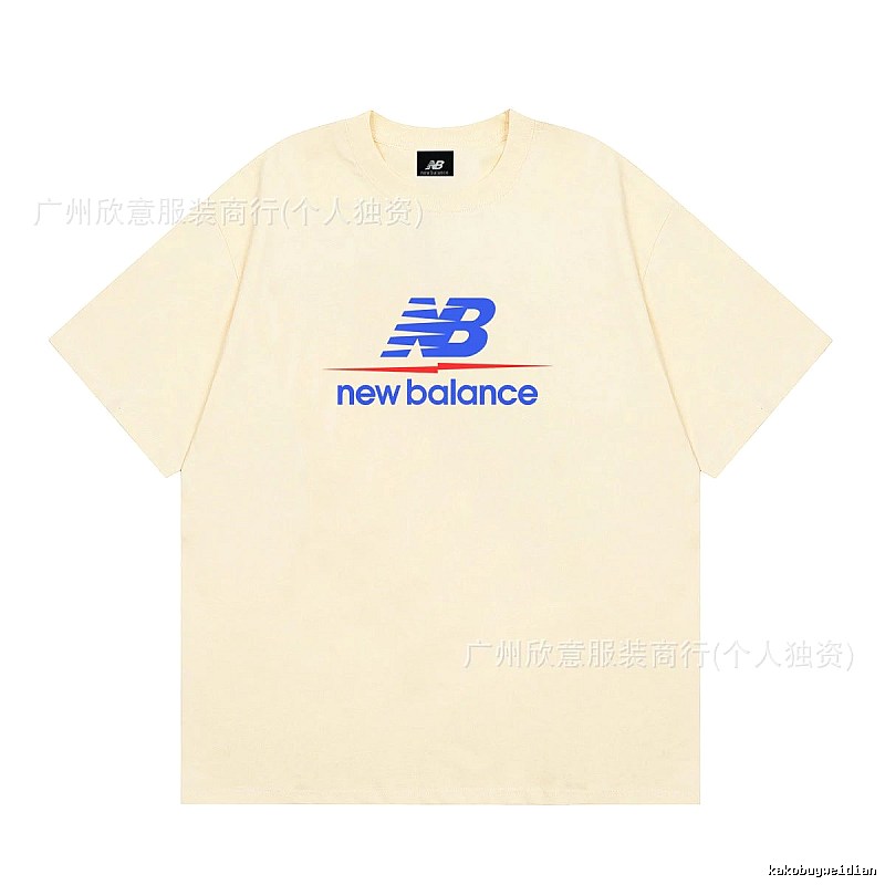 New Balance Printed Casual-style Light Beige Short-Sleeve T-Shirt