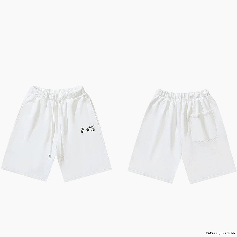 Off-White 016 Style Simple White Shorts