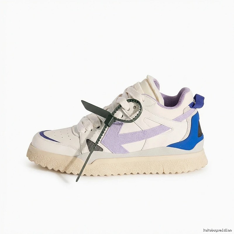Off-White casual style white, purple and blue sports shoes