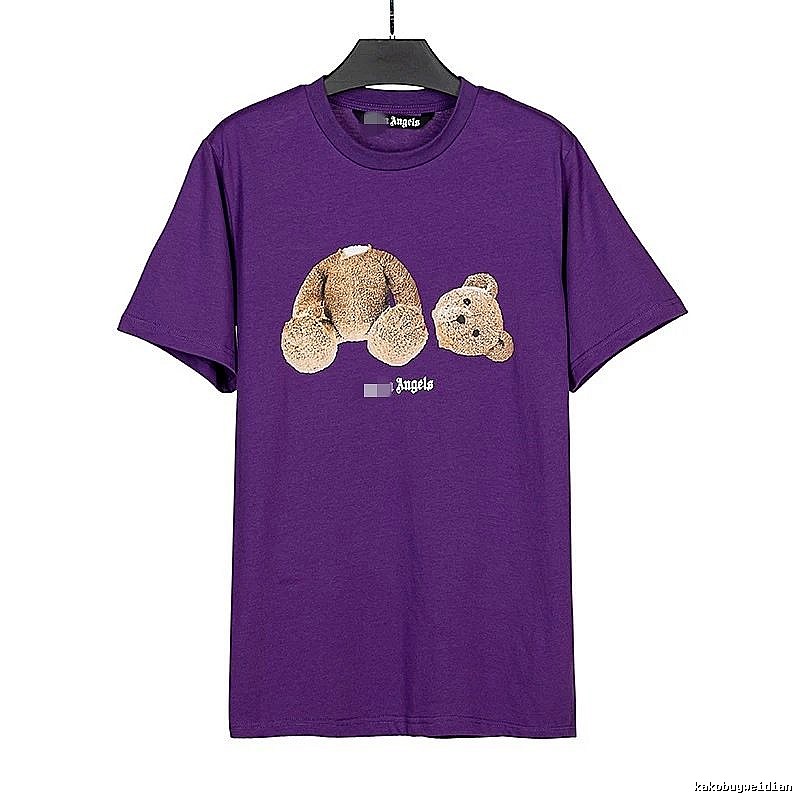 Palm Angels Monogram Bear graphic T-shirt White Colorful Bear for Casual Outfits
