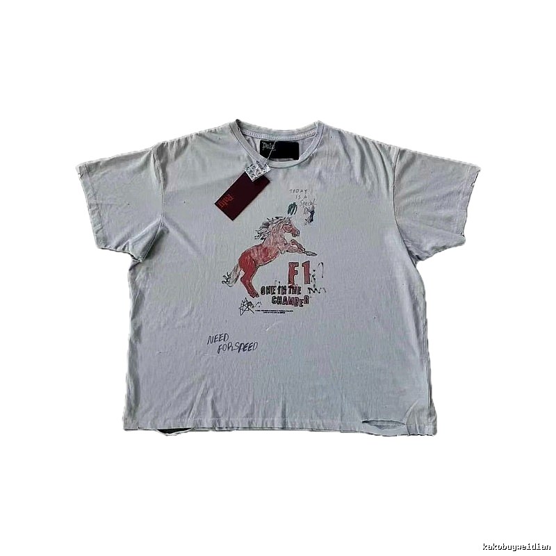Paly Hollywood F1 Red Horse Vintage Light Grey T-Shirt
