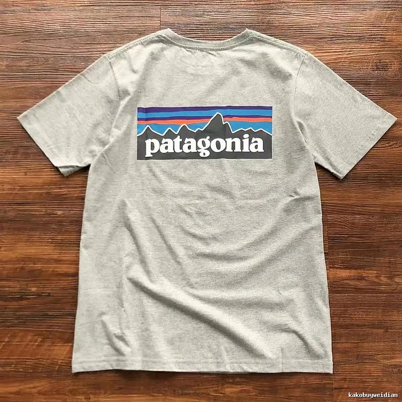Patagonia Light Gray Logo T-Shirt Streetwear Look Graphic
