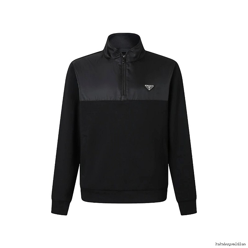 Prada Quarter Zip Sweatshirt with Black Quarter Zip Sweatshirt with