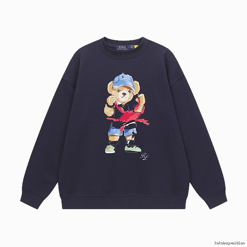 Ralph Lauren bear print navy blue sweatshirt