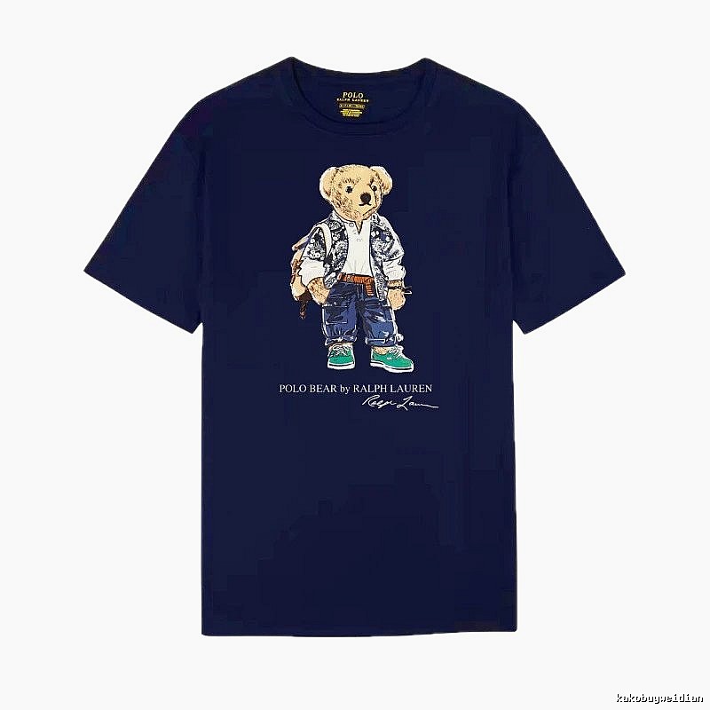 Ralph Lauren bear royal blue short-sleeve shirt