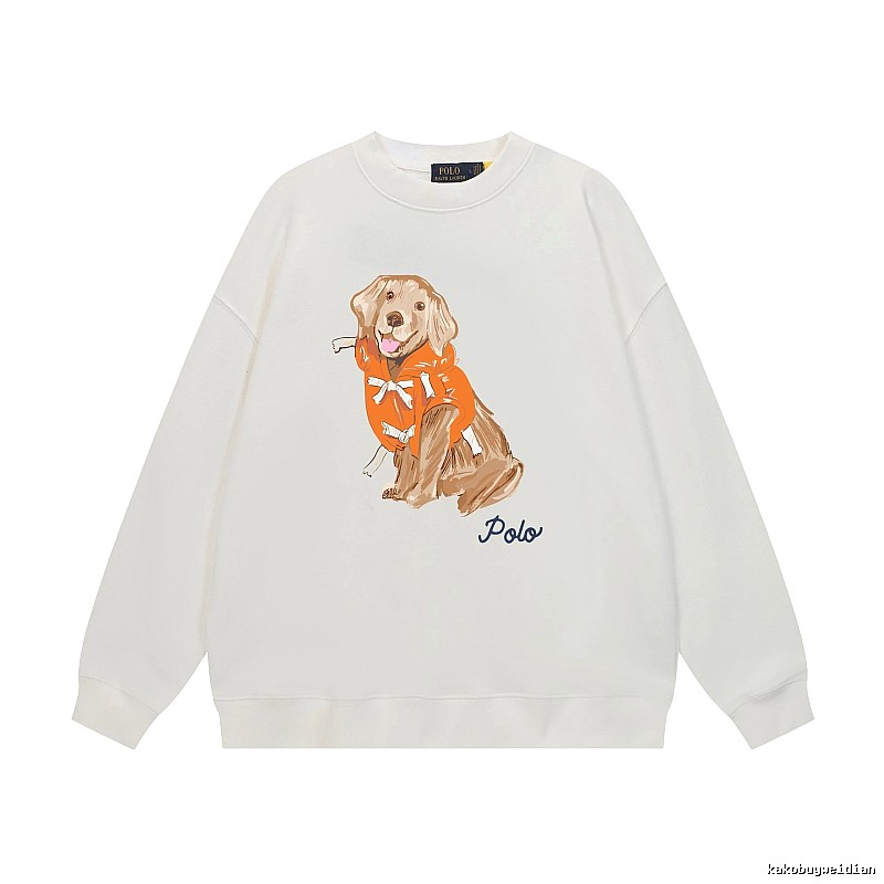 Ralph Lauren Polo Cute Pet Style White Sweatshirt