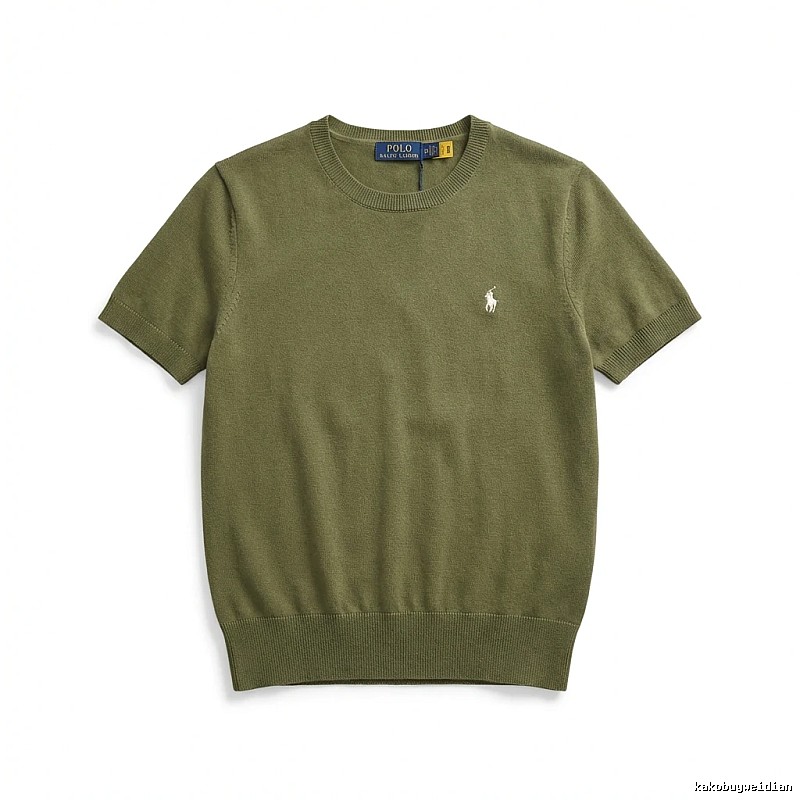 Ralph Lauren Polo Series Simple Style Olive Green Knitwear