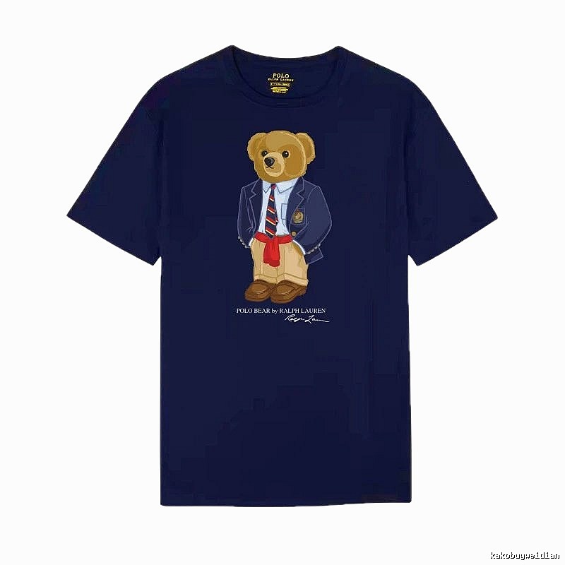 Ralph Lauren Teddy Bear Preppy Style Royal Blue T-shirt