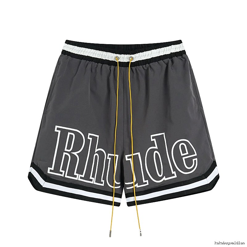 RHUDE letter - style grey shorts