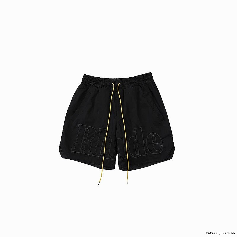 RHUDE trendy brand casual black shorts