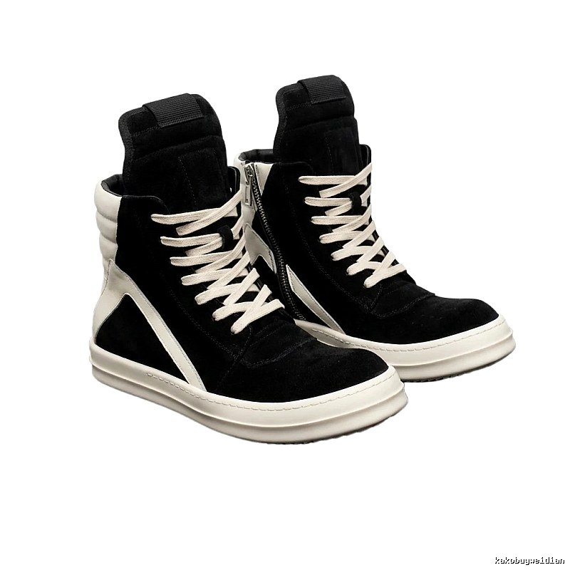 Rick Owens dark avant-garde high-top shoes