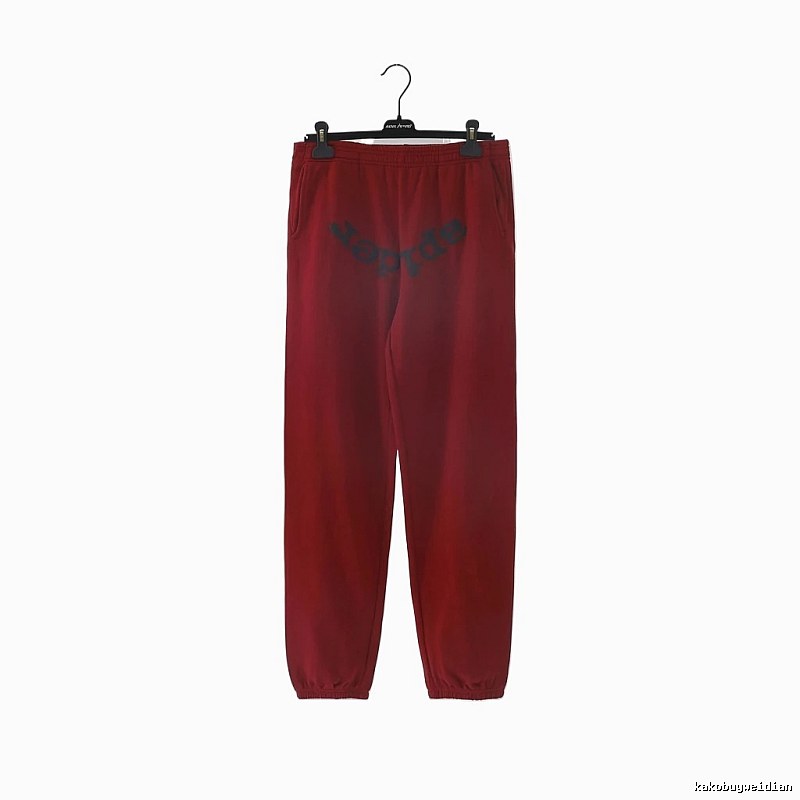 Sp5der Letter Trendy Style Red Pants