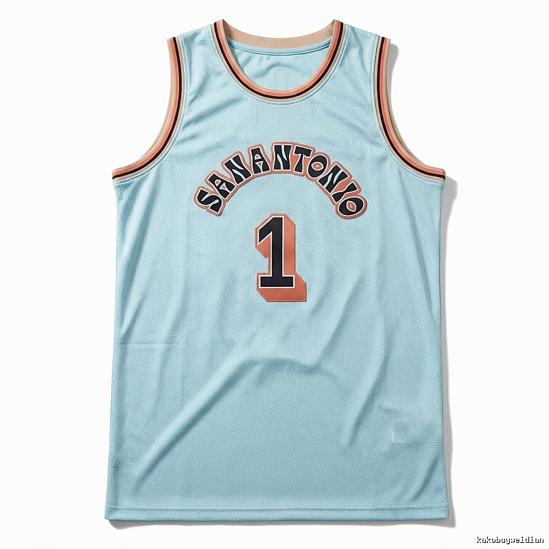 Spurs Wembanyama light blue jersey