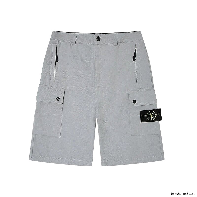 Stone Island Classic Technical Workwear Style Light Grey Shorts