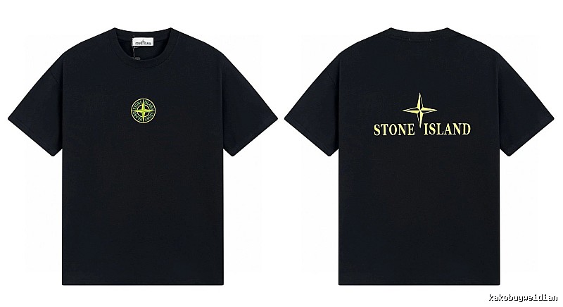 Stone Island Compass Series Streetwear Black Short Sleeve T-Shirt