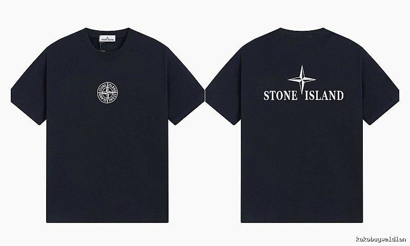 Stone Island Compass Street Style Black Short Sleeve T-shirt