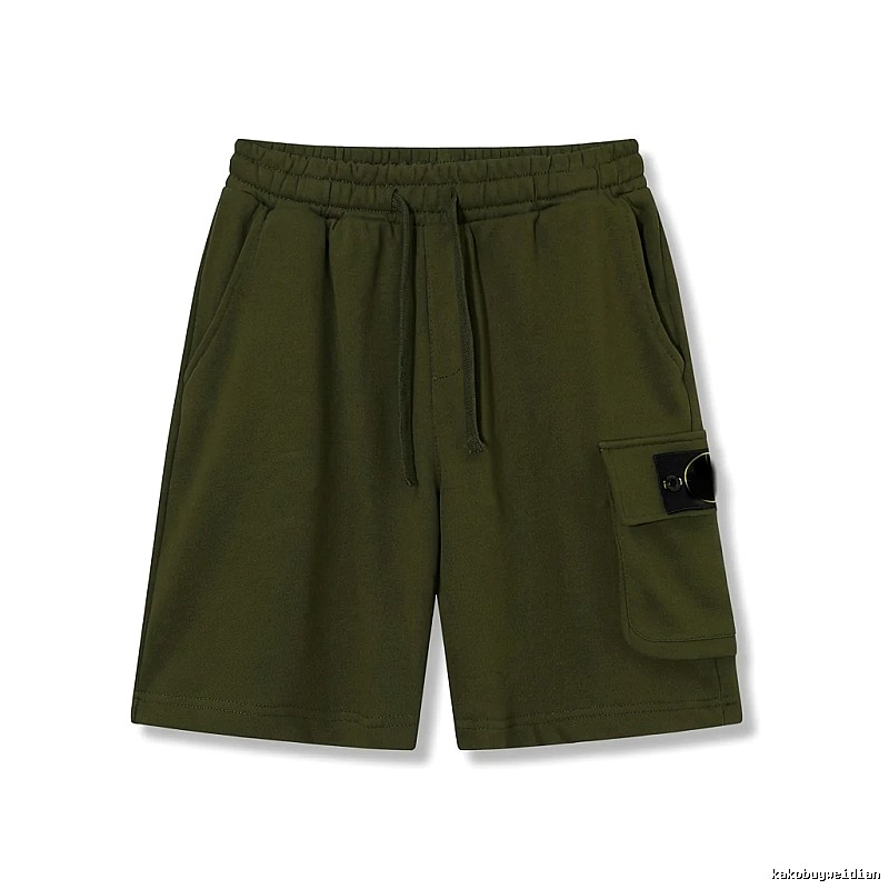 Stone Island military green work-style shorts