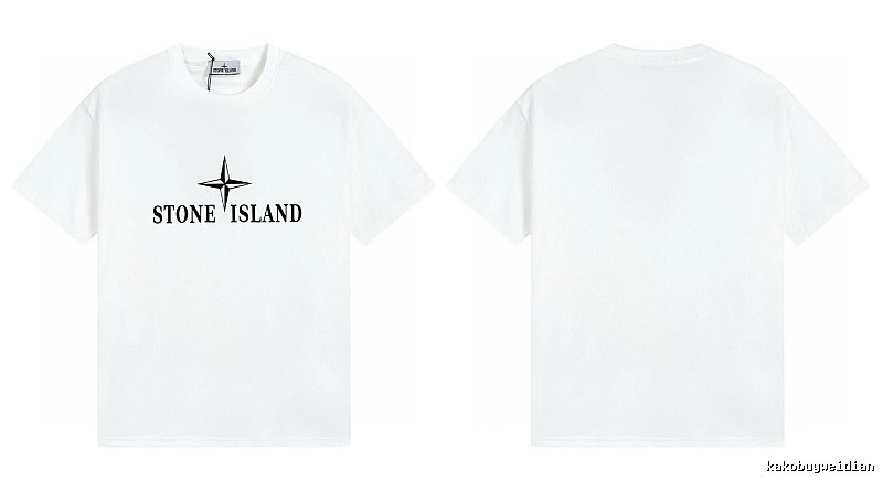 Stone Island Printed Street Style White T-Shirt
