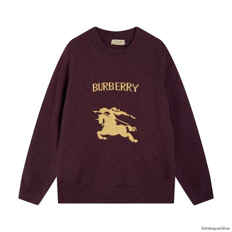 Streetwear Rotation Wool Knit Sweater by Burberry with Graphic Lettering