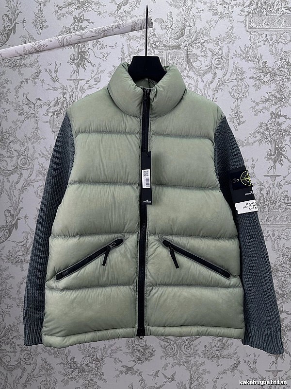 Stripe Striped Puffer Jacket with ThomBrowne Branding