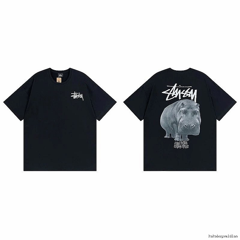 Stussy Black Spider Graphic T-Shirt Match Day Logo