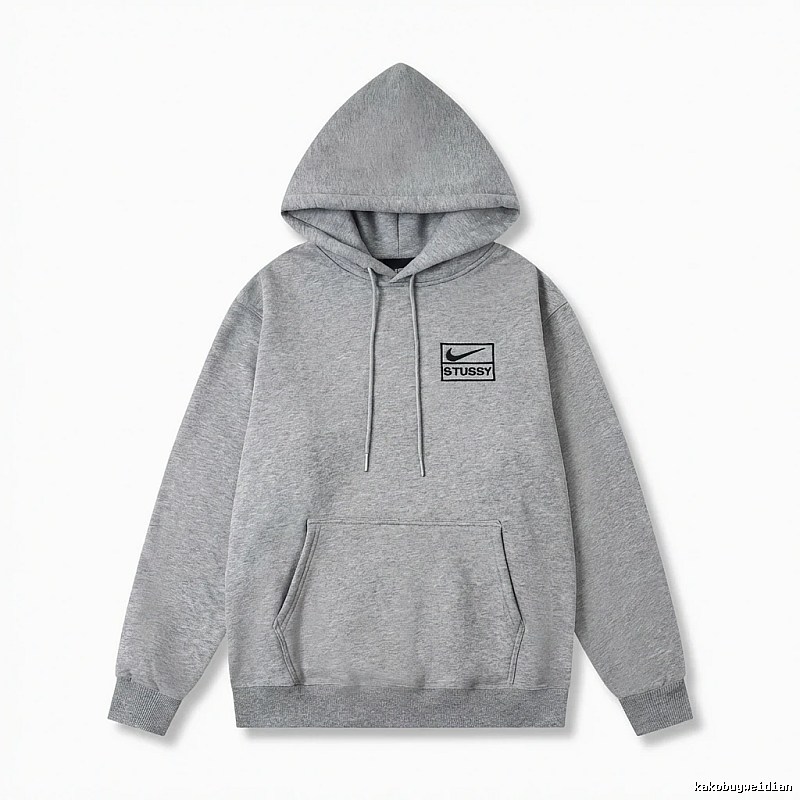 Stussy Co-branded Simple Style Grey Hoodie