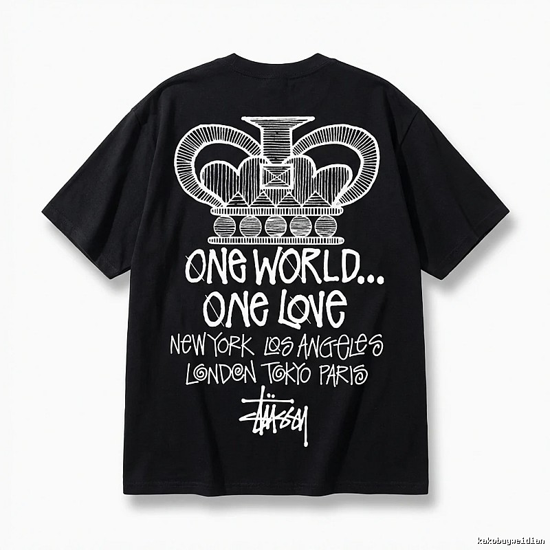 Stussy Crown Print Black T-shirt
