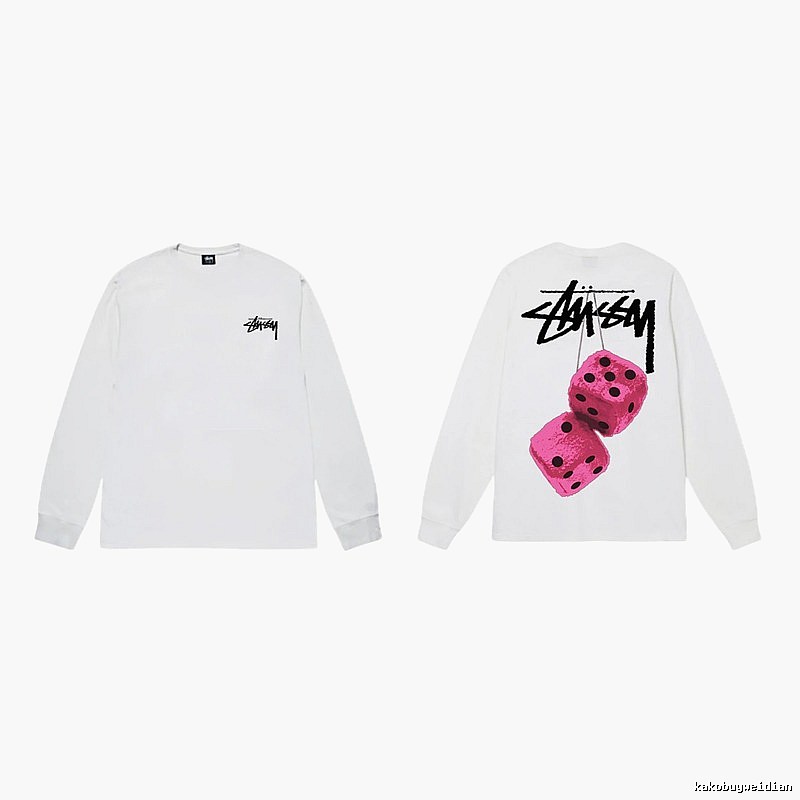 Stussy Dice Pattern White Long-sleeve Shirt