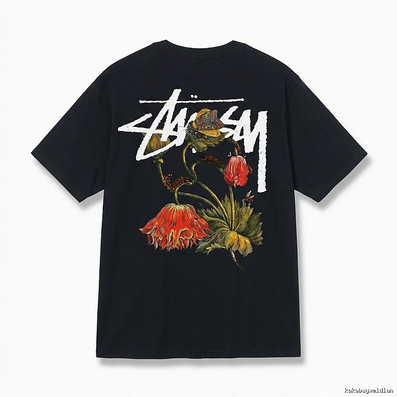 Stussy Floral Style Black T-shirt