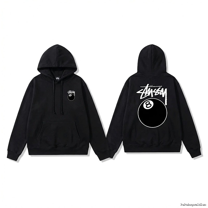 Stussy No. 8 Ball Cool Style Black Hoodie
