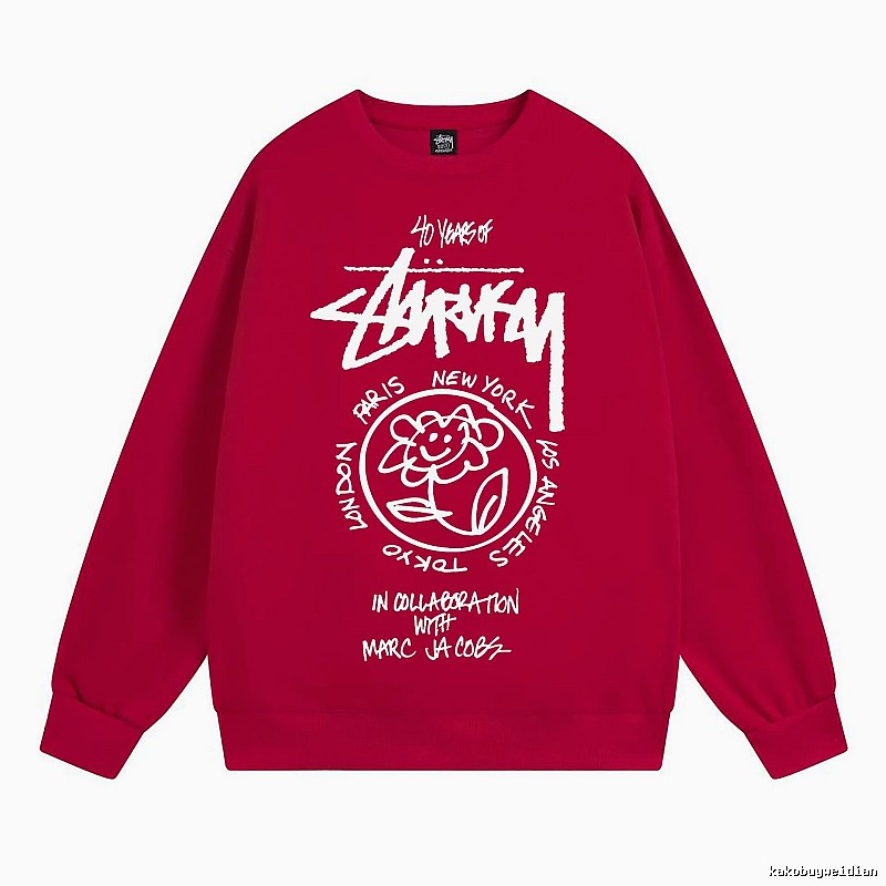 Stussy Red Style 539 Graphic SweatShirt Downtown Style