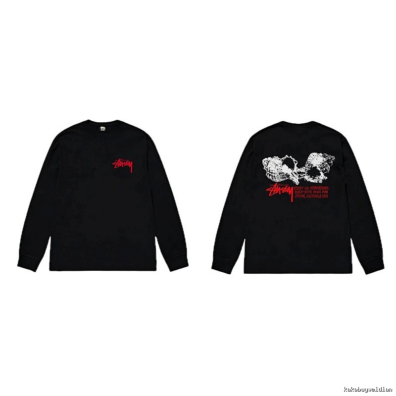 Stussy Skull Print Black Long-sleeve Shirt
