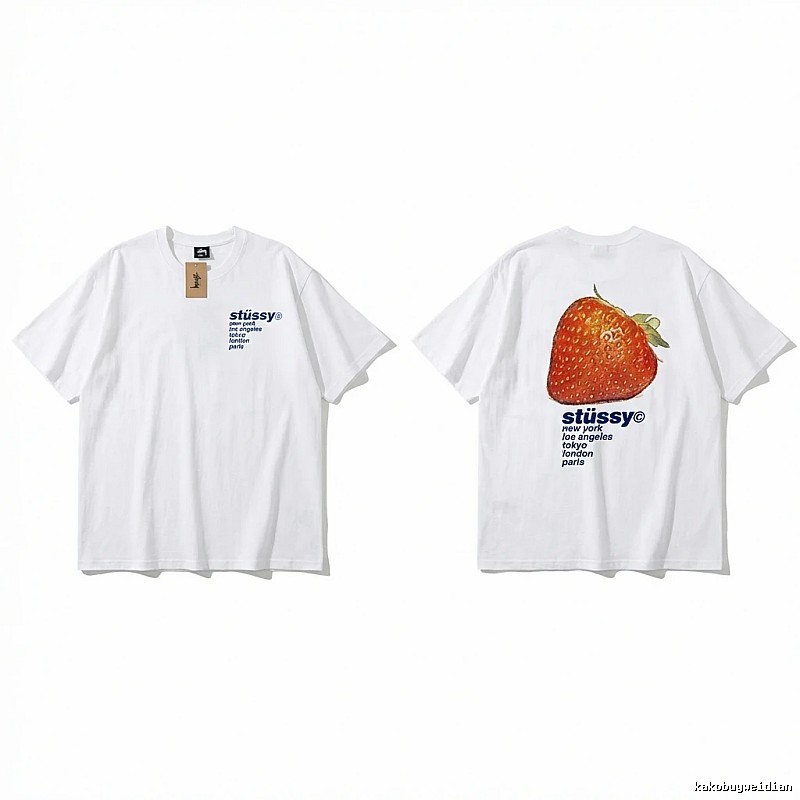 Stussy Strawberry Print White T-shirt