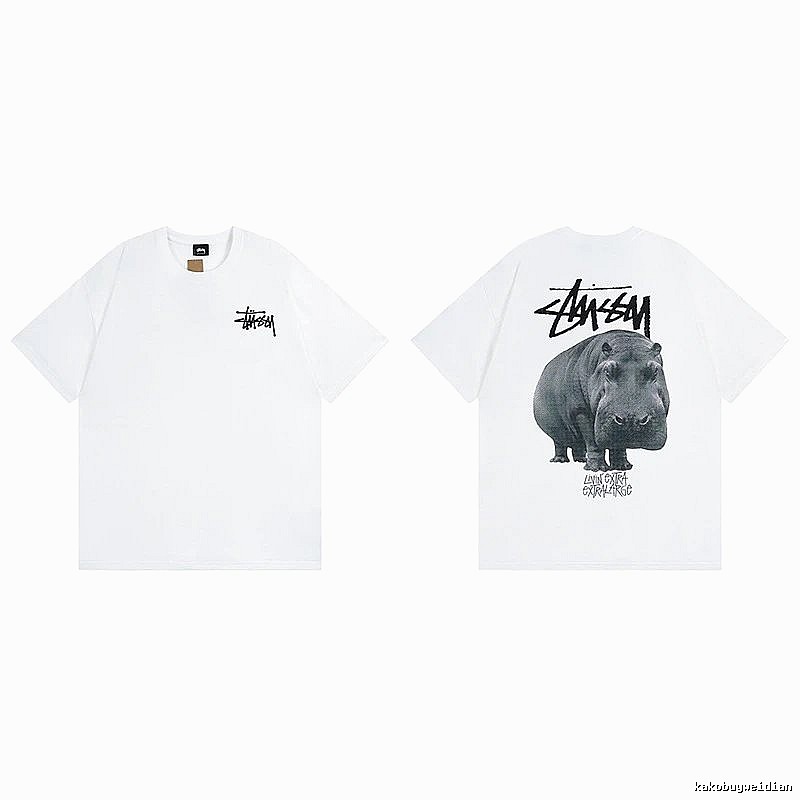 Stussy White Spider Graphic T-Shirt Relaxed Styling Logo