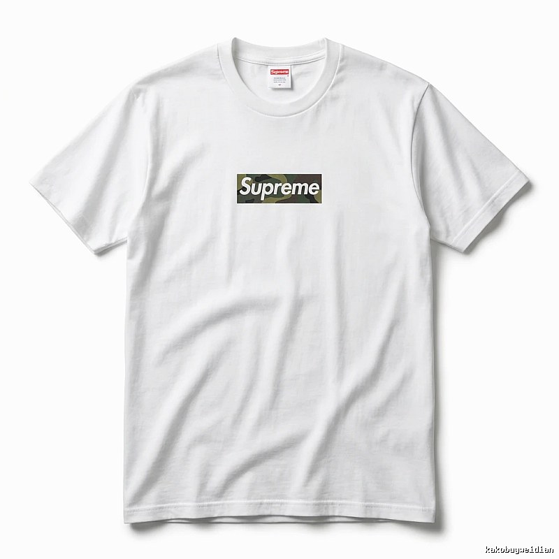 Supreme camouflage-style white T-shirt