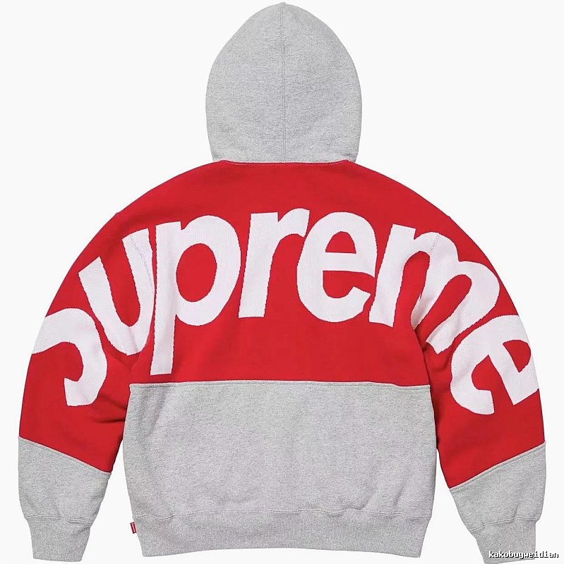 Supreme Classic Logo hoodie Gray Red Oversized for Daily Styling