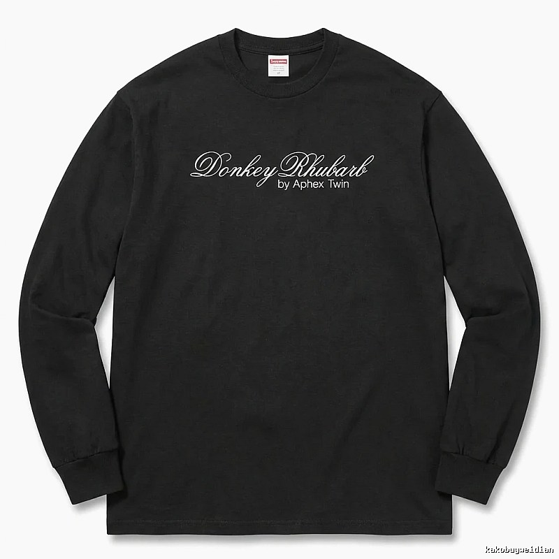 Supreme Print Retro Style Black Long-sleeve Shirt