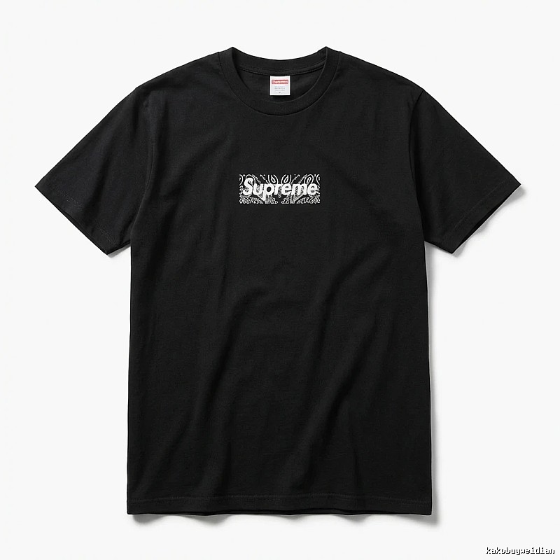 Supreme - printed trendy black T - shirt