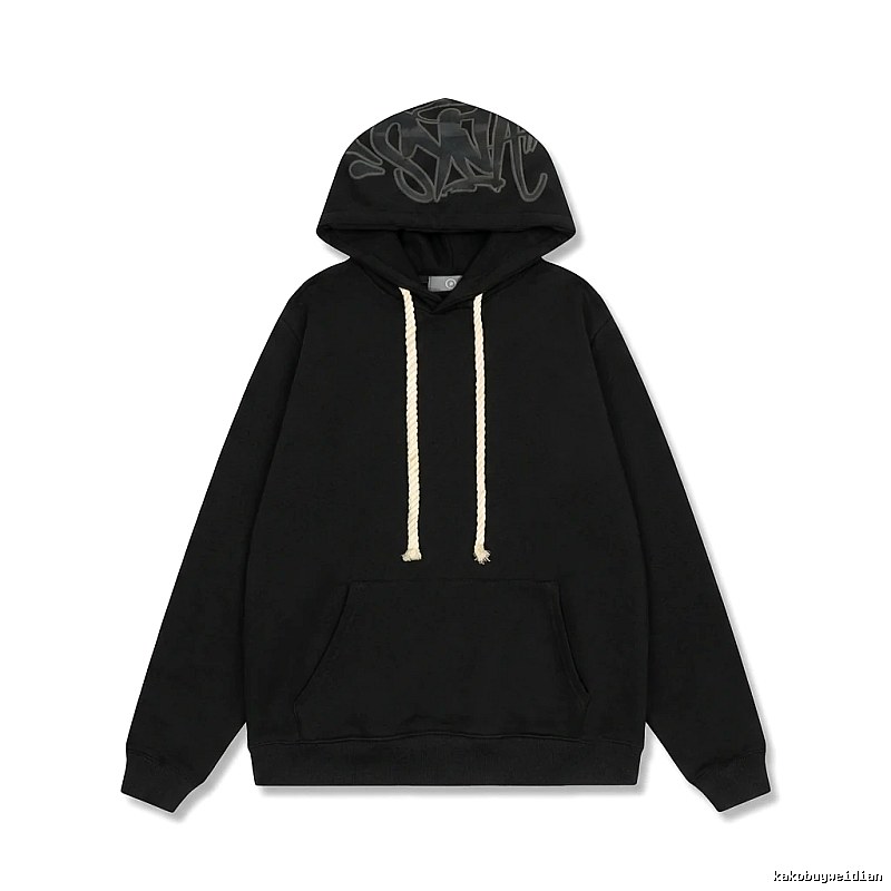 SynaWorld graffiti-style black hoodie